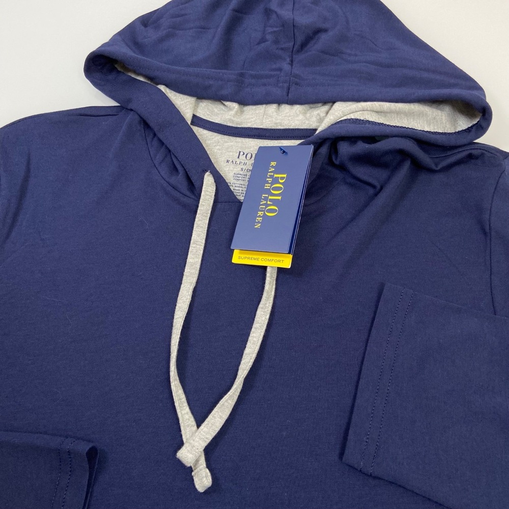 Polo Ralph Lauren Men's Size L Navy Blue Supreme Comfort Hoodie NEW Preppy